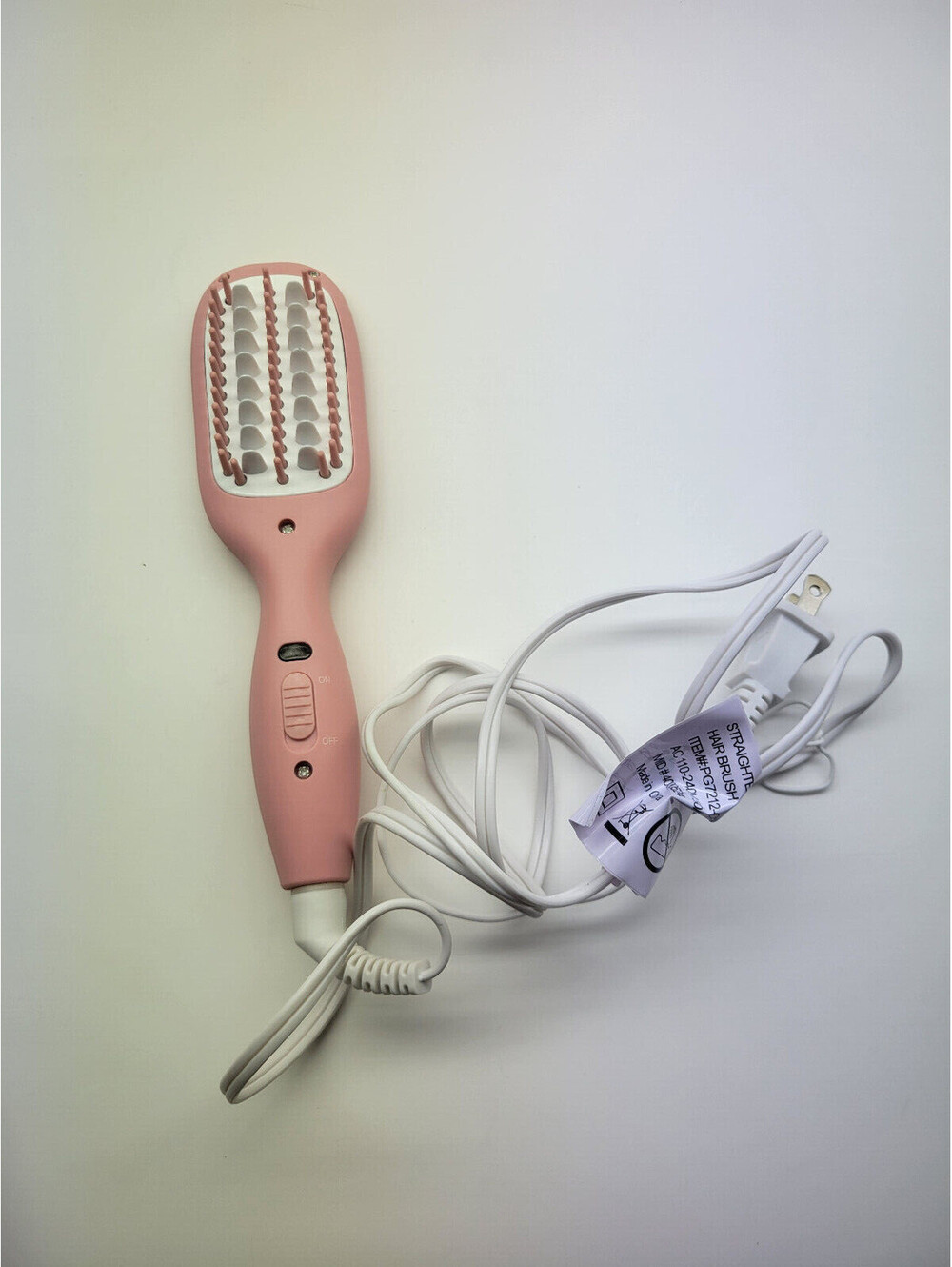 Vivitar Vivacious Straightening Heated Compact Hair Brush Pink Travel Size